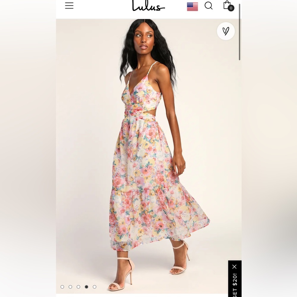 Lulus Flower Fields Midi dress size small NWT